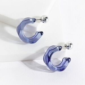 NWT Resin Jelly Style Hoop Earrings
